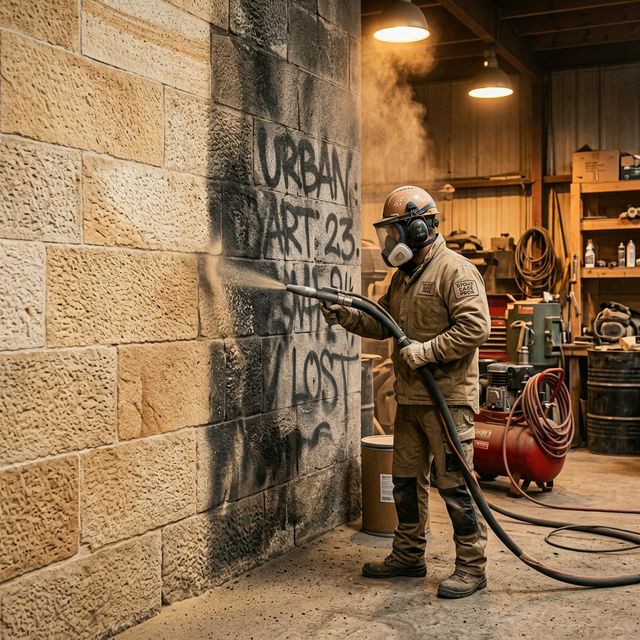 Nettoyage de façades en pierre et suppression de graffitis